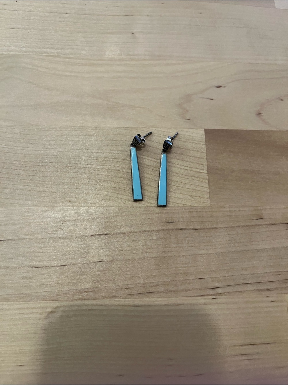 Minimalist Turquoise Bar Drop Earrings